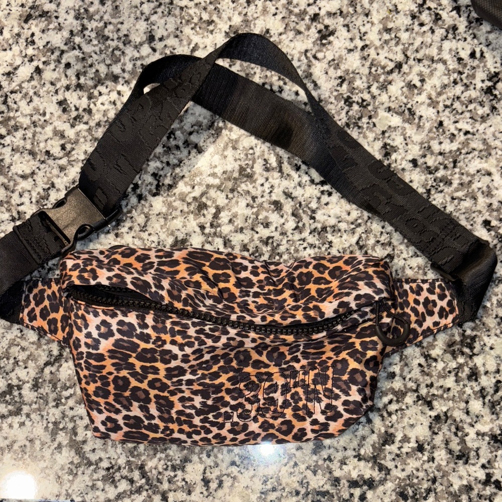 Topshop Leopard Print Crossbody Belt Bag in Brown and Black